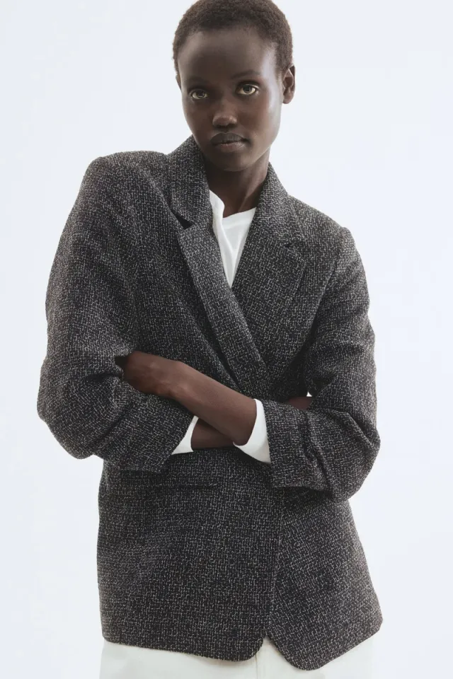 Gathered Sleeve Blazer