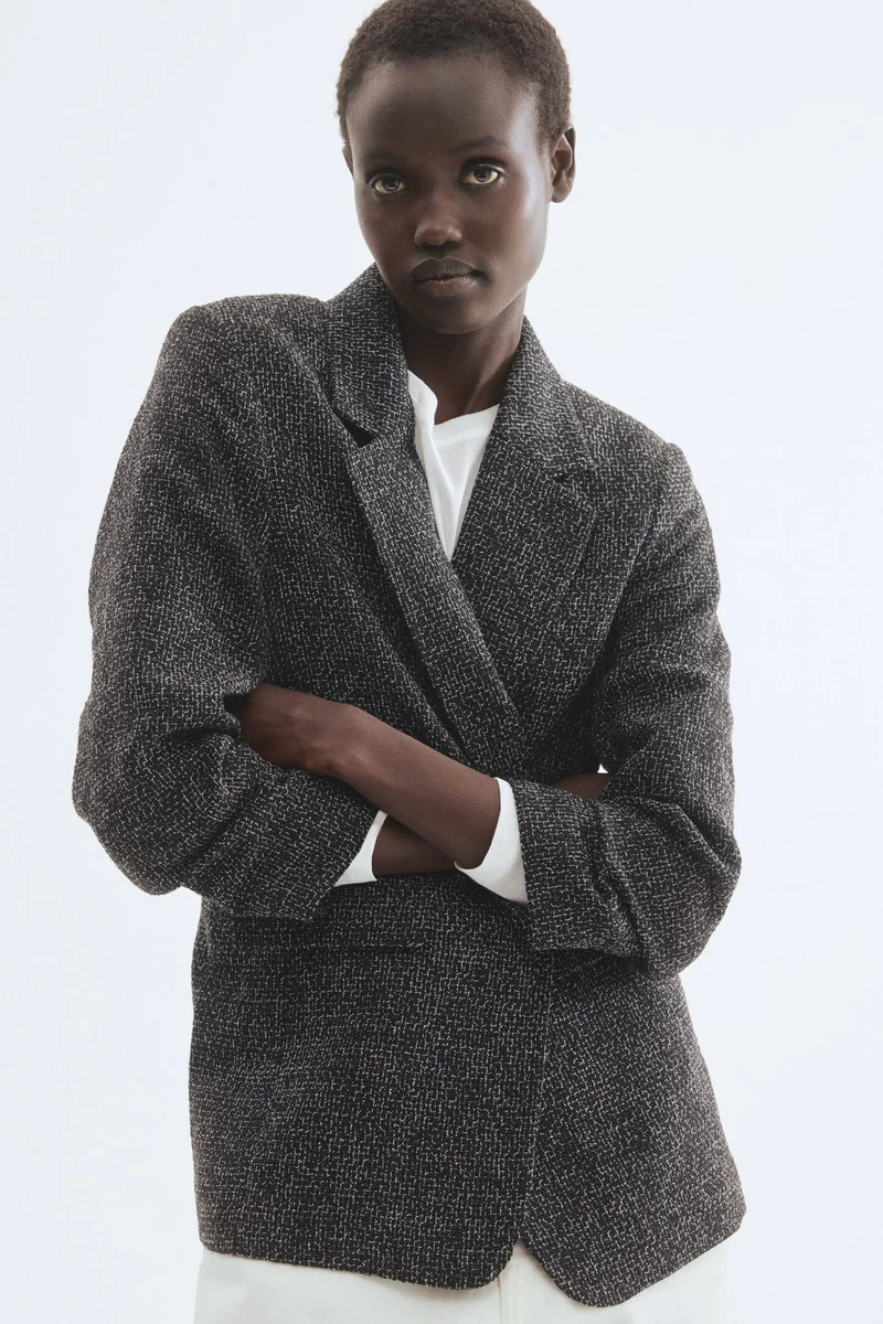 Gathered Sleeve Blazer