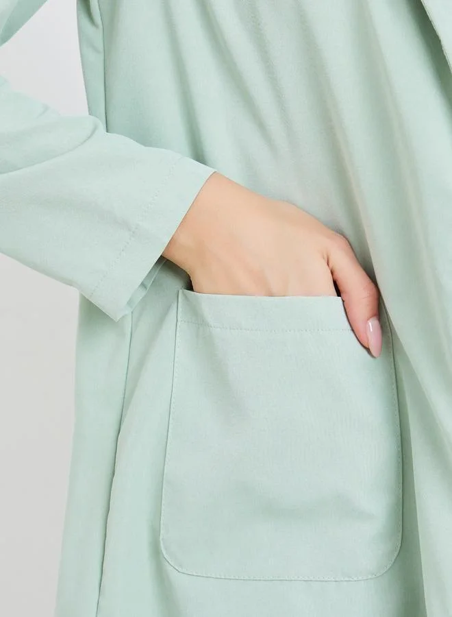 بليزر نسائي سادة بأكمام طويلة وتفصيلة جيب
