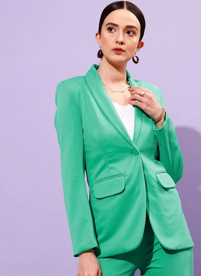 Slim-Fit Formal Women's Blazer Green