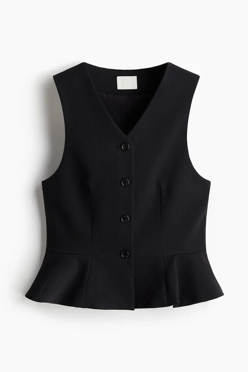 V-neck Peplum Waistcoat