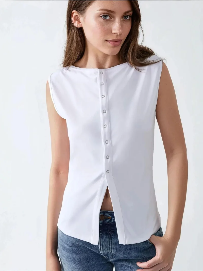 Slim Fit Crew Neck Knit Waistcoat