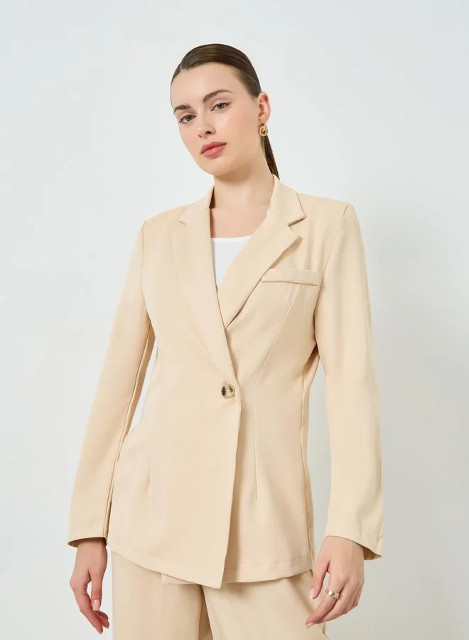 Women's Blazer & Wide Leg Pants Set, Beige