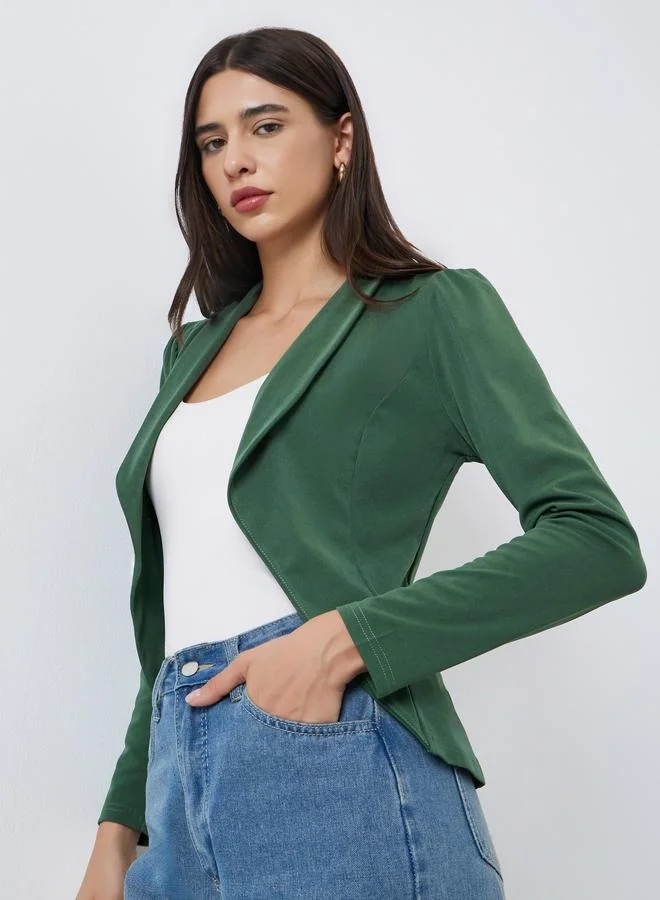 Puff Sleeve Blazer Green
