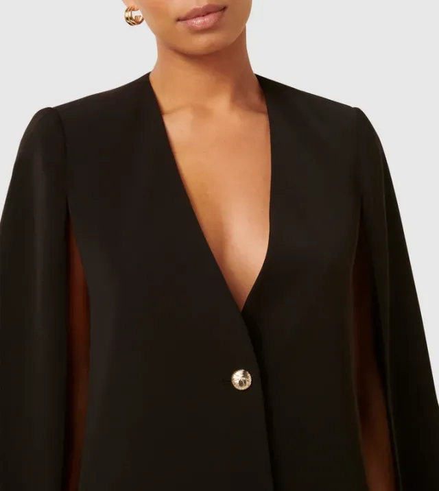 Black Cape Sleeves Tailored Blazer for Women – image 4