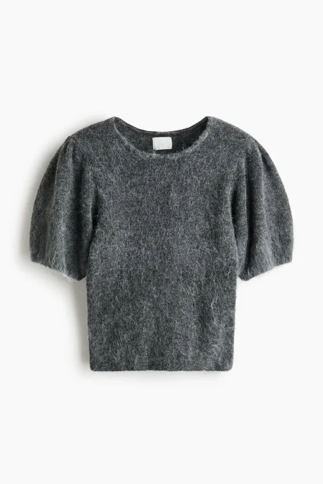 Knitted Puff-Sleeved Top – image 5