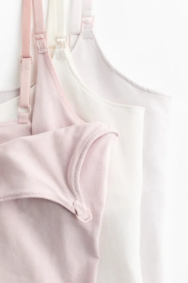3-Pack Adjustable Strap Nursing Camisoles - Pink Dusty Light – image 5