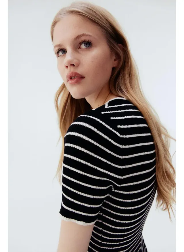 Rib-knit Flared Dress – image 2