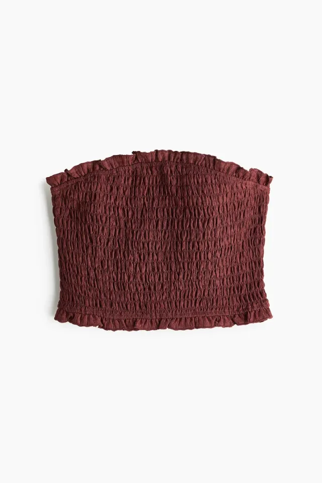 Brown Dusty Cropped Off-Shoulder Tube Top for Women – image 4