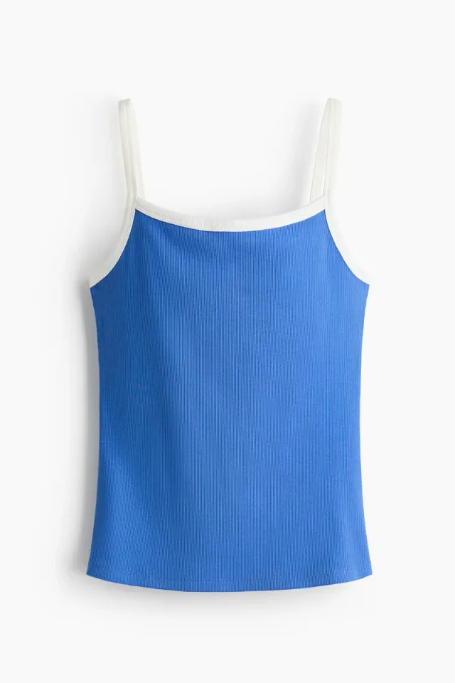 Ribbed Cotton Strappy Top – image 4