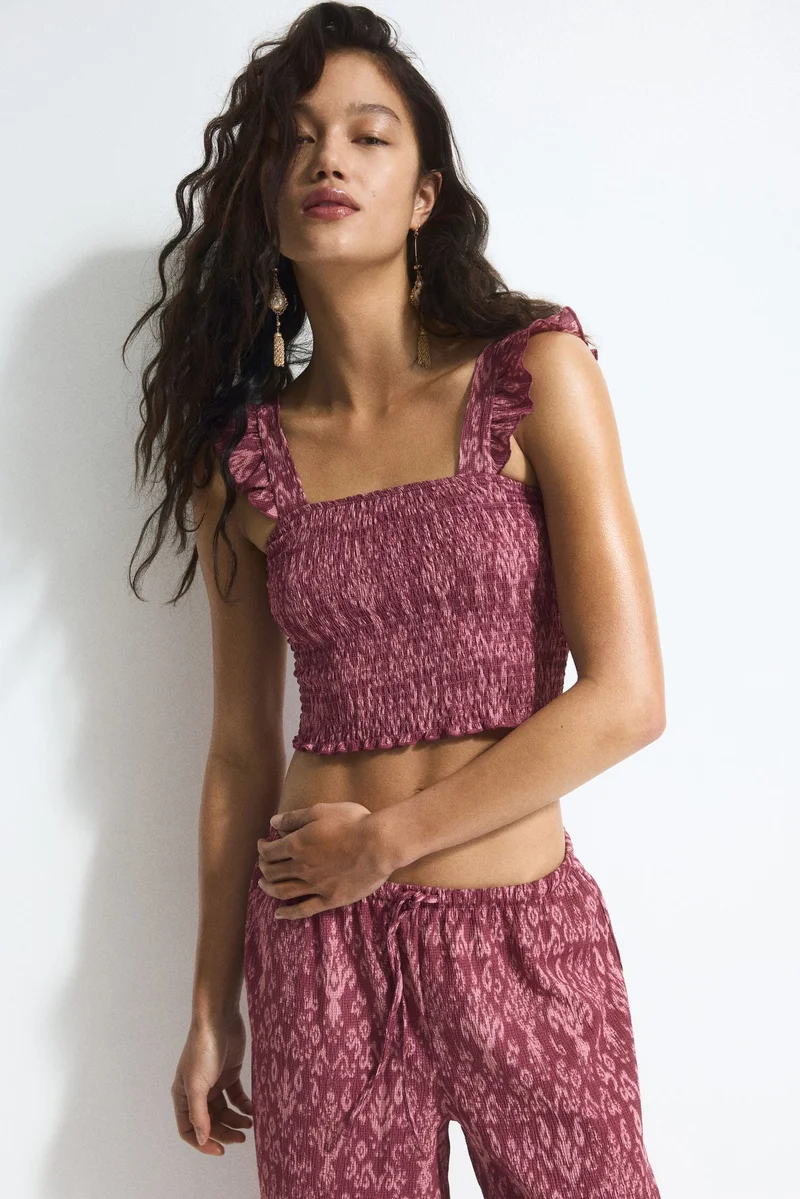 Smocked Cropped Top