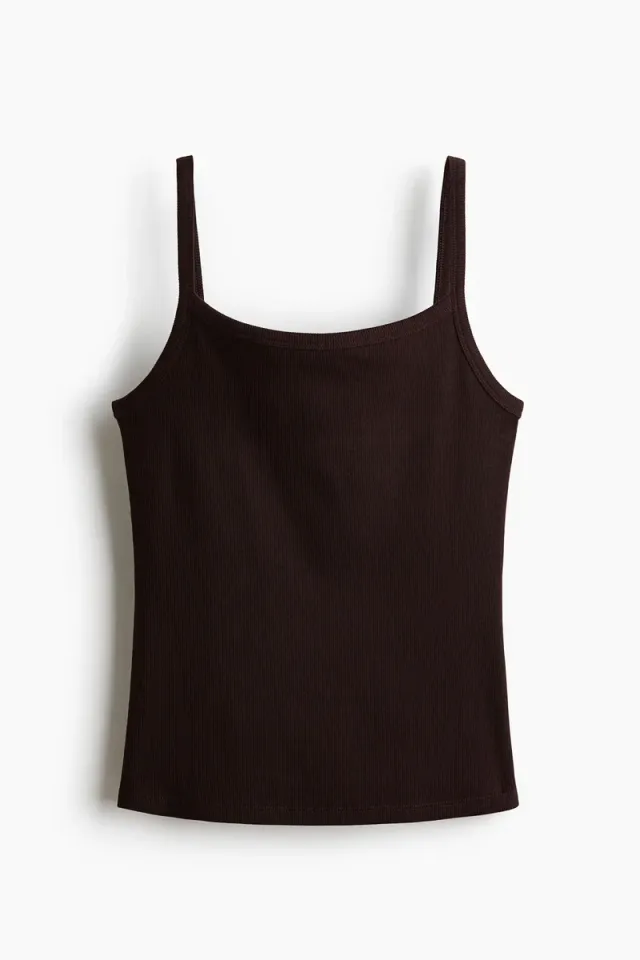 Ribbed Cotton Strappy Top – image 4