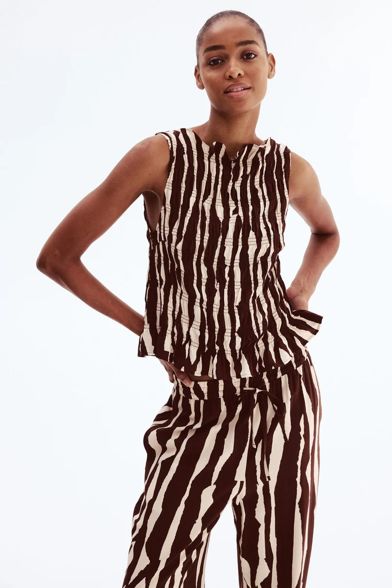 Smocked Viscose Top