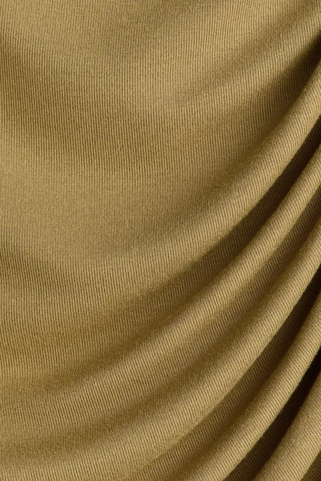 Fitted Asymmetric Long-Sleeve Viscose Top (Beige Dark) – image 6