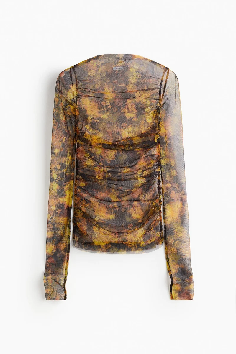 Draped Mesh Top