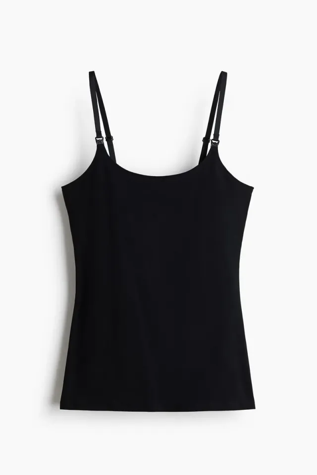 Nursing Top with Adjustable Straps and Nursing Access, Black – image 3