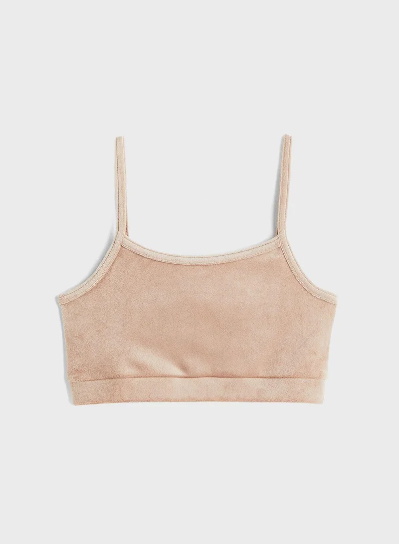 Velour Strappy Crop Top