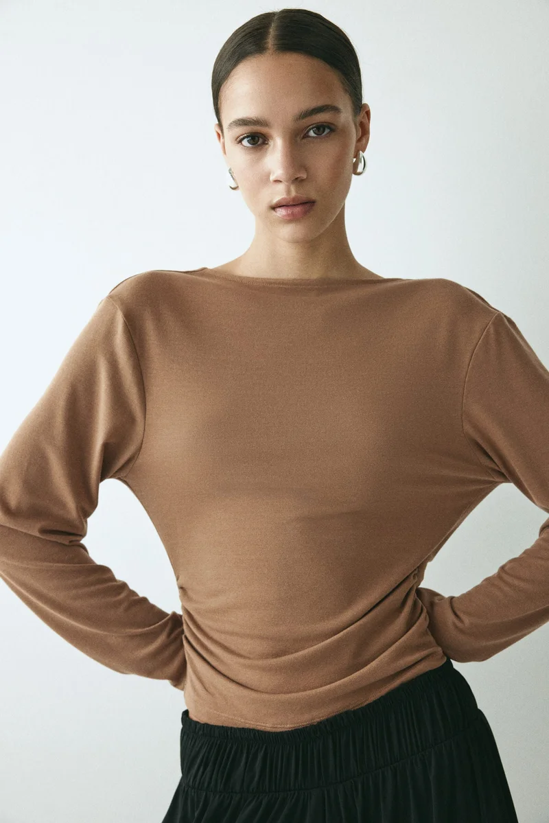 Cowl Back Jersey Top