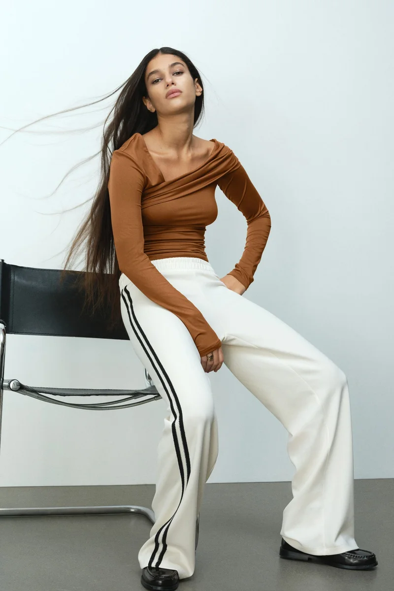 Women's Draped One-Shoulder Top