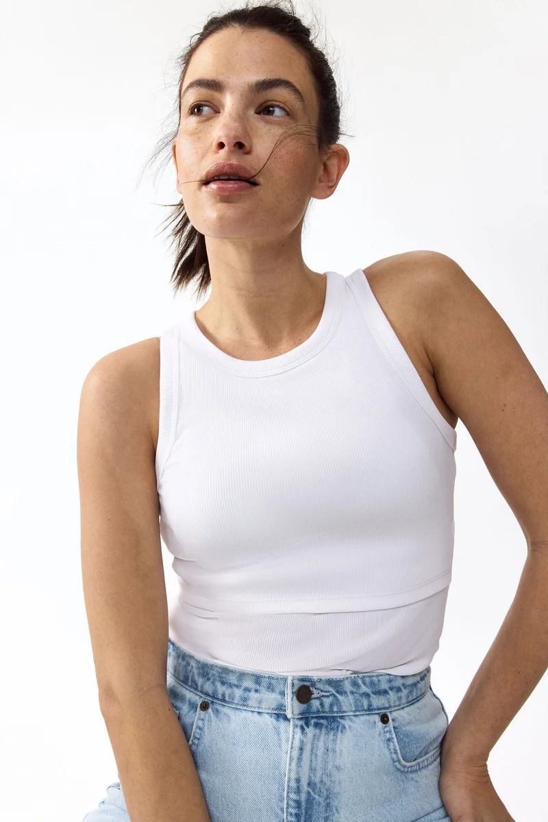 MAMA Ribbed Nursing Vest