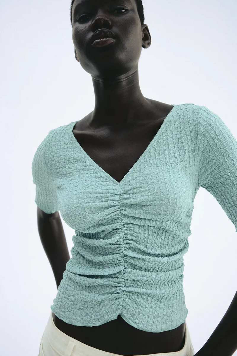 Textured Draped Top