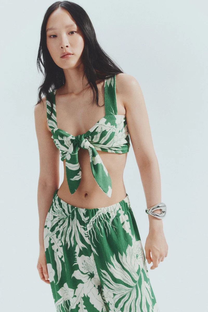 Tie-detail Crop Top