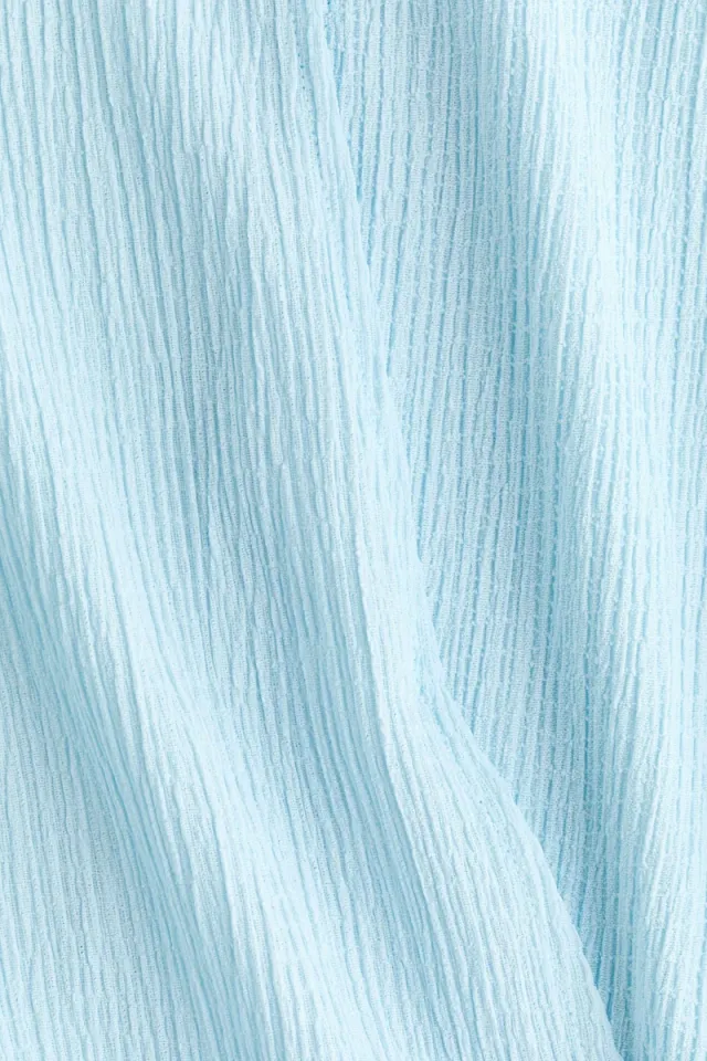 Turquoise Dusty Light Cropped Wrap Detail Sleeveless Top – image 5