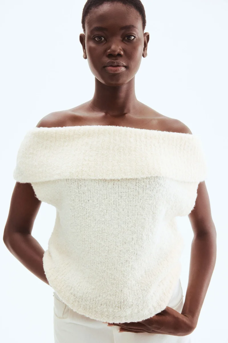 Knitted Off-Shoulder Top