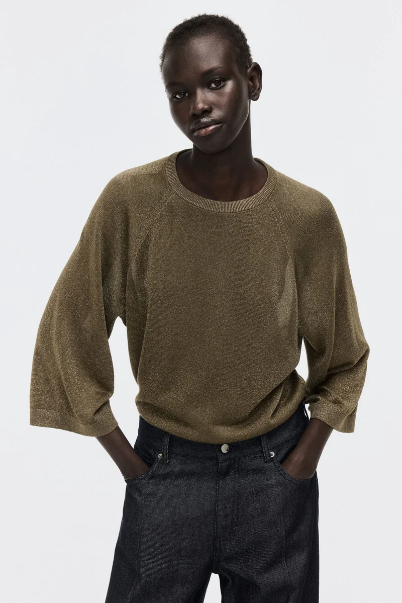 Fine-knit Glittery Top