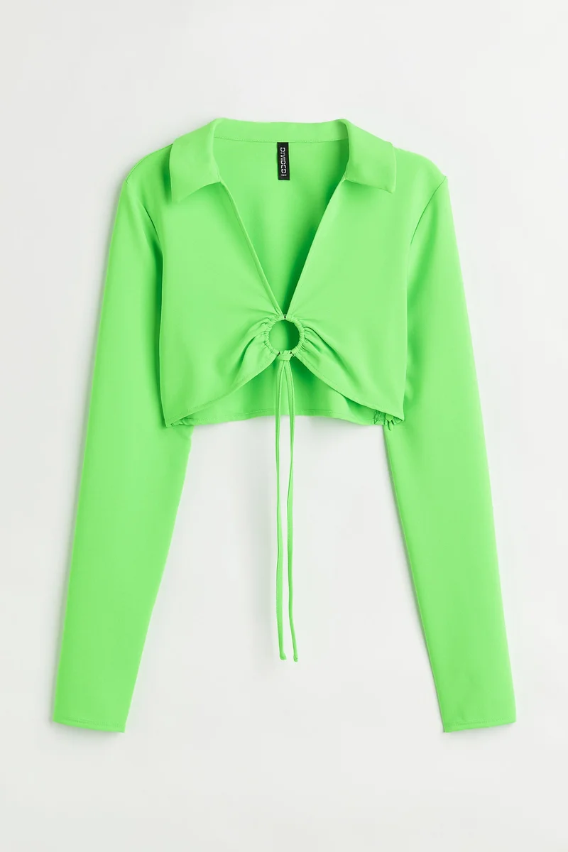 Women's Collared Cropped Top