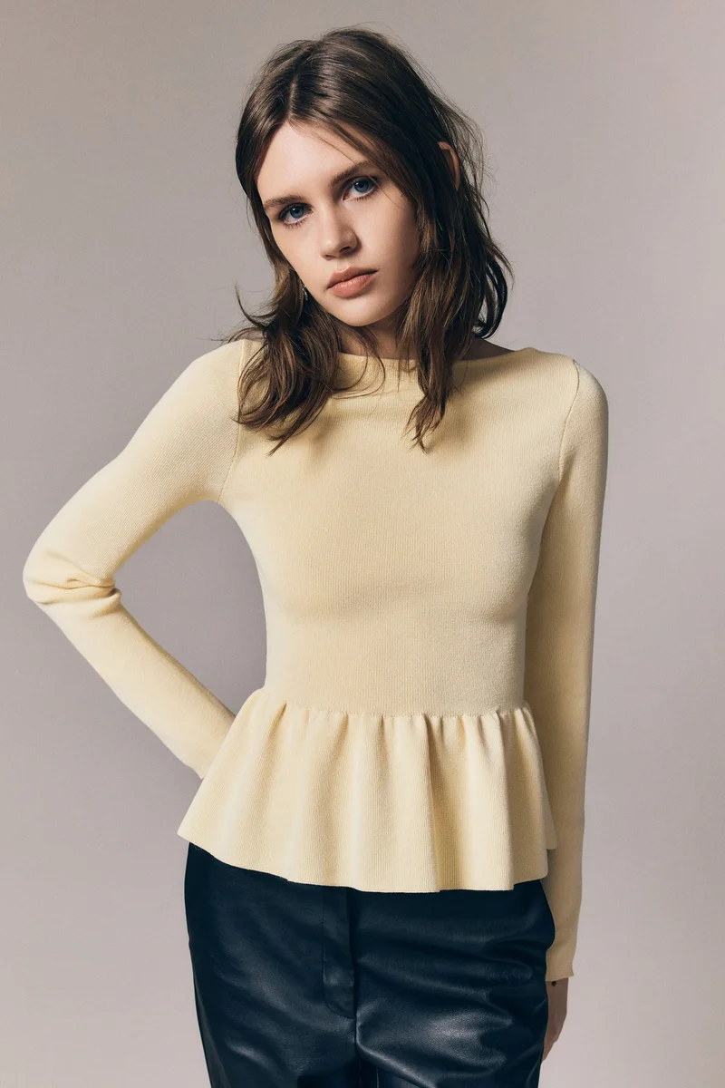 Knitted Peplum Top