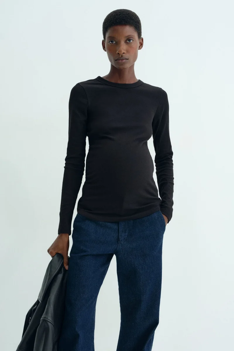 MAMA Ribbed Jersey Top