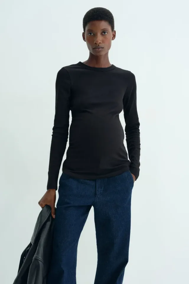 MAMA Ribbed Jersey Top