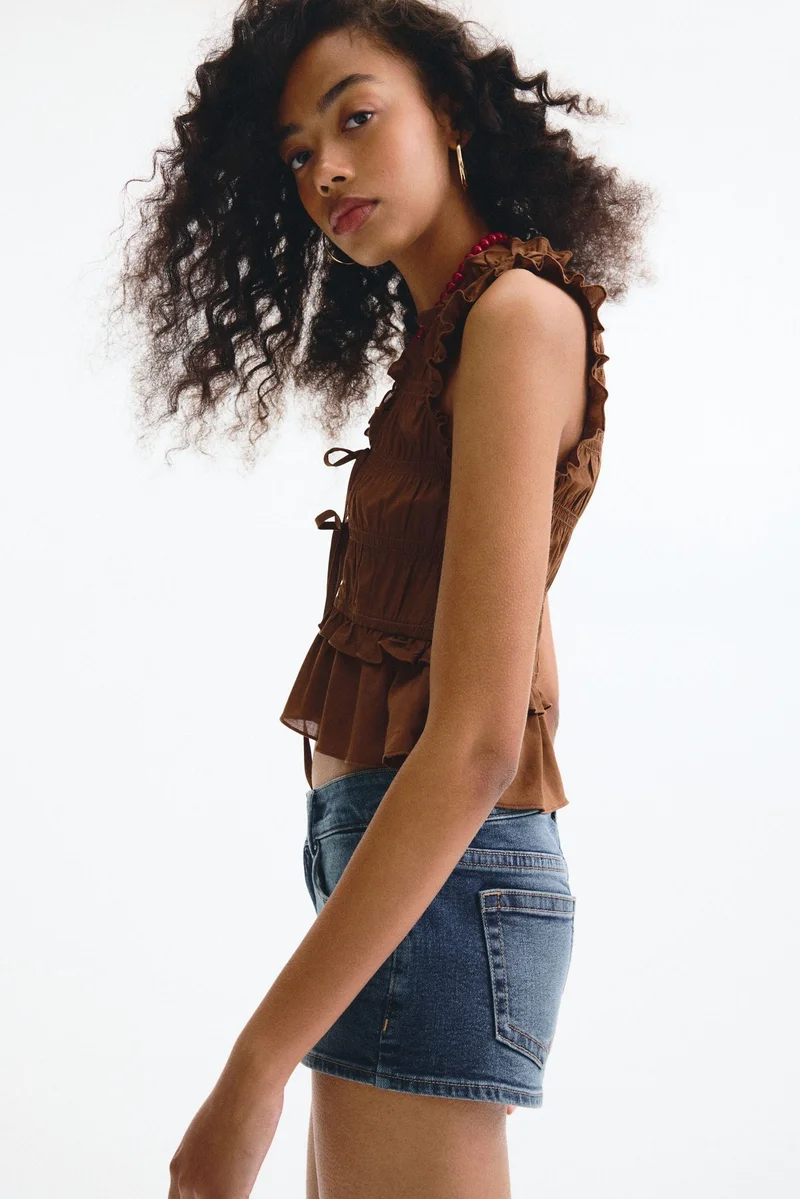 Smocked Top with Tie Detail