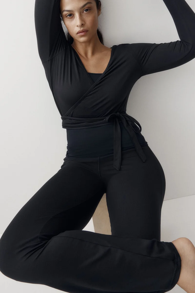 Brushed Jersey Wrap Top