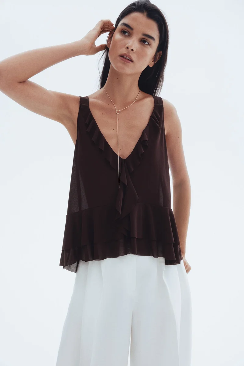 Flounced Vest Top