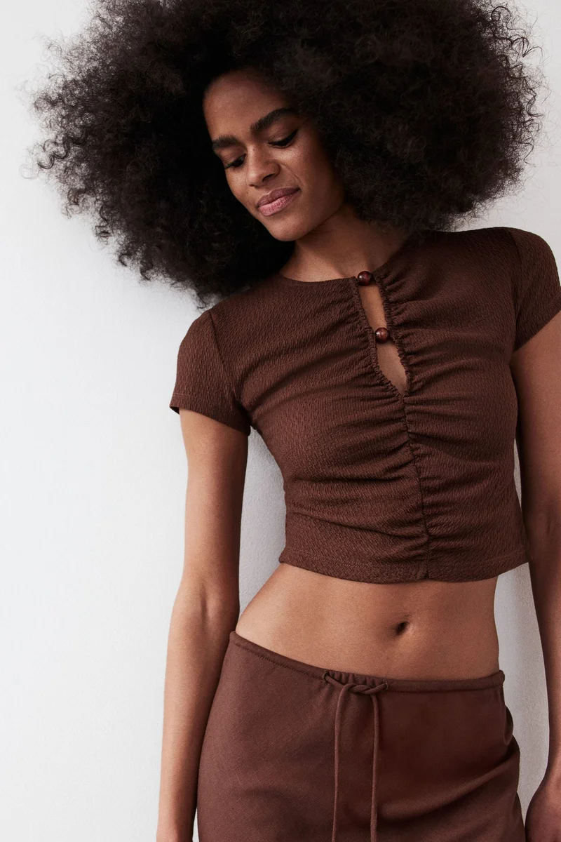 Beaded Ruched Top