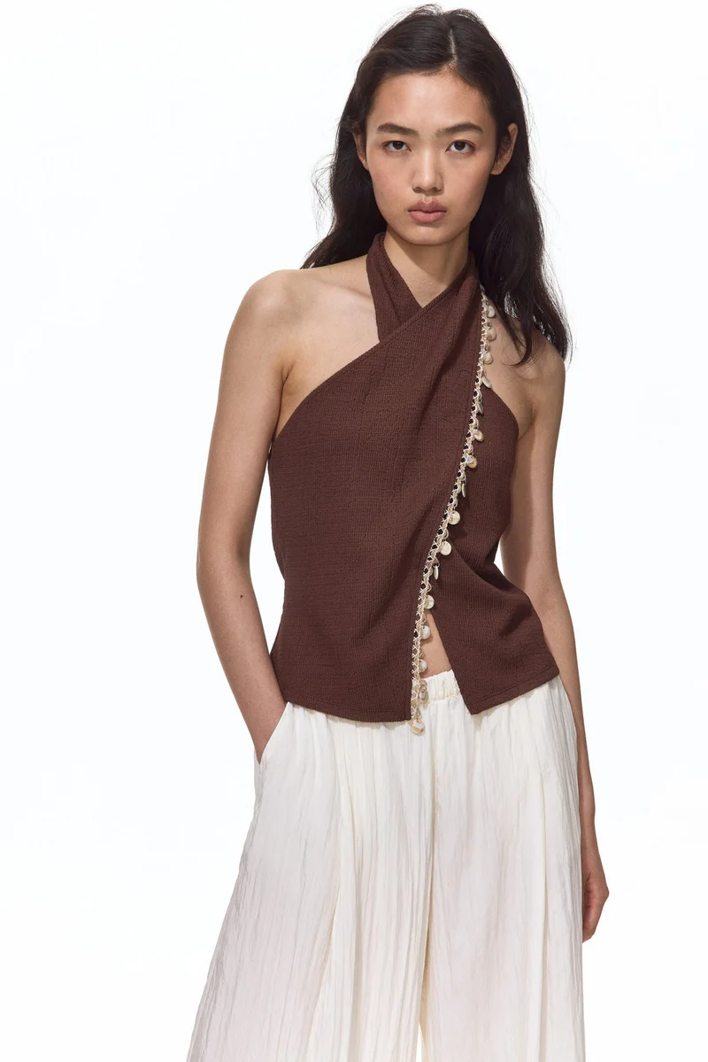 Embellished Halterneck Top