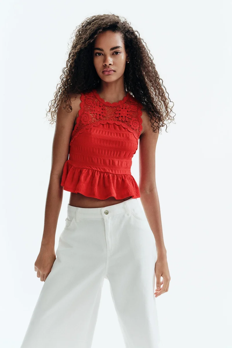 Crochet Look Textured Top