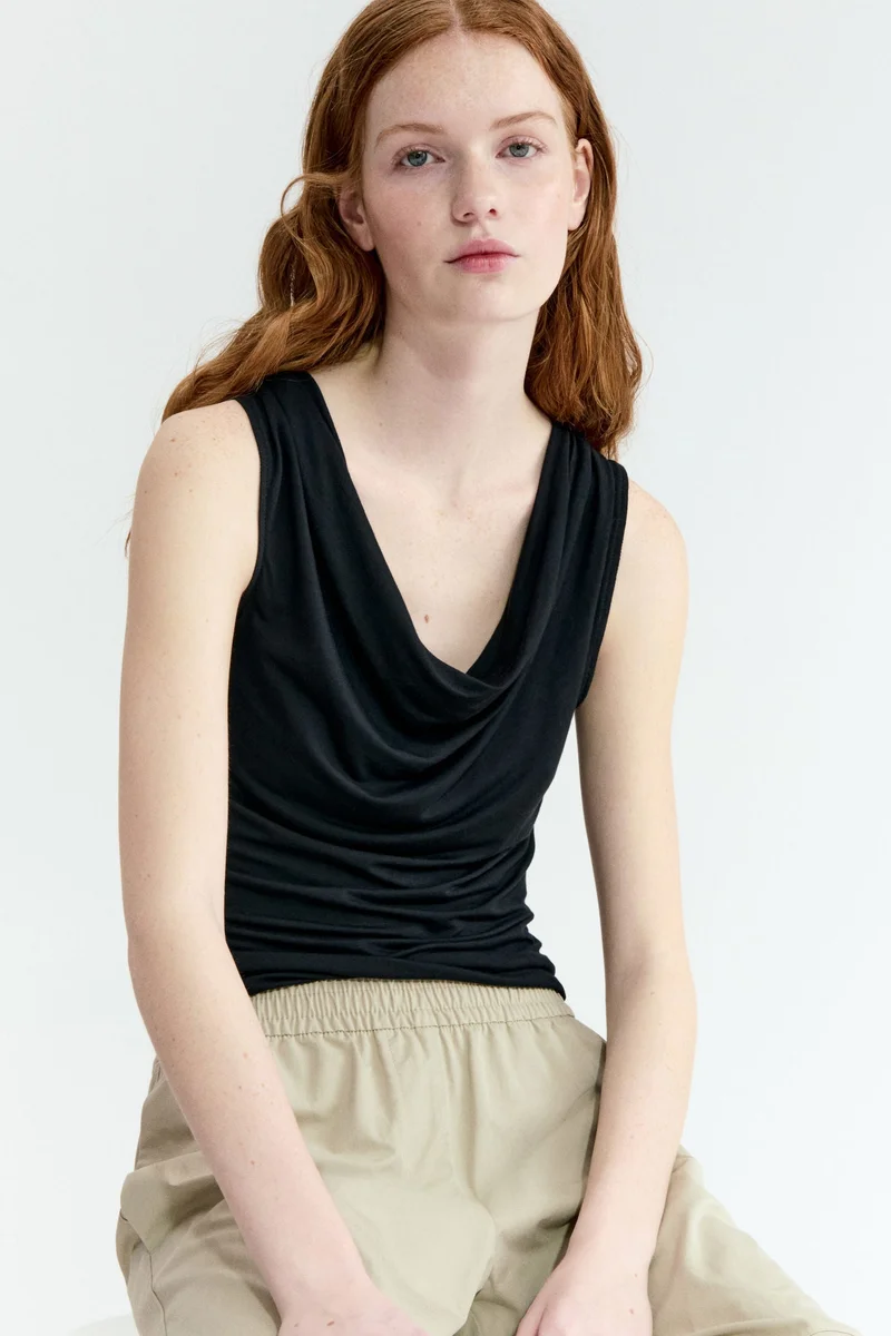 Cowl-neck Jersey Top