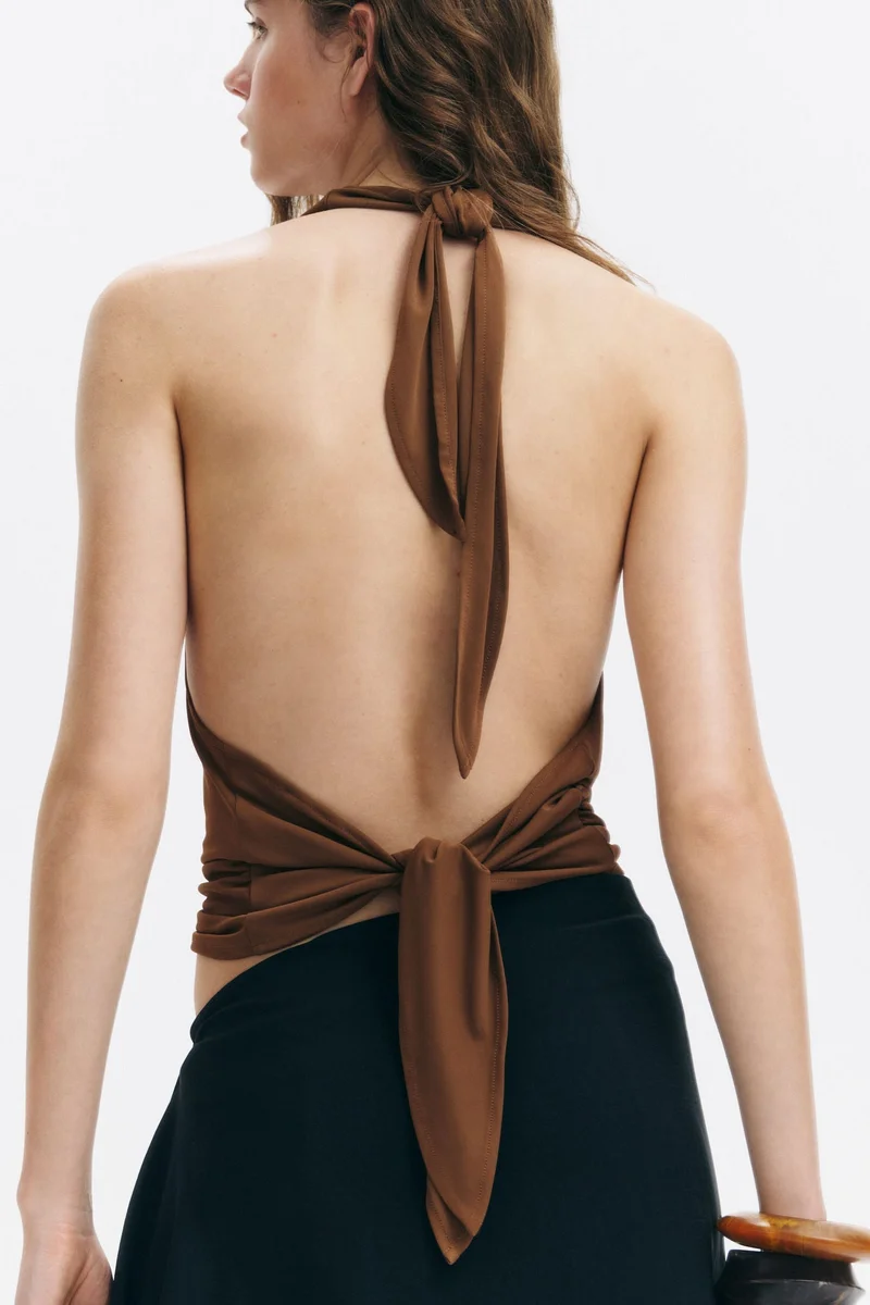 Cowl Neck Halter Top