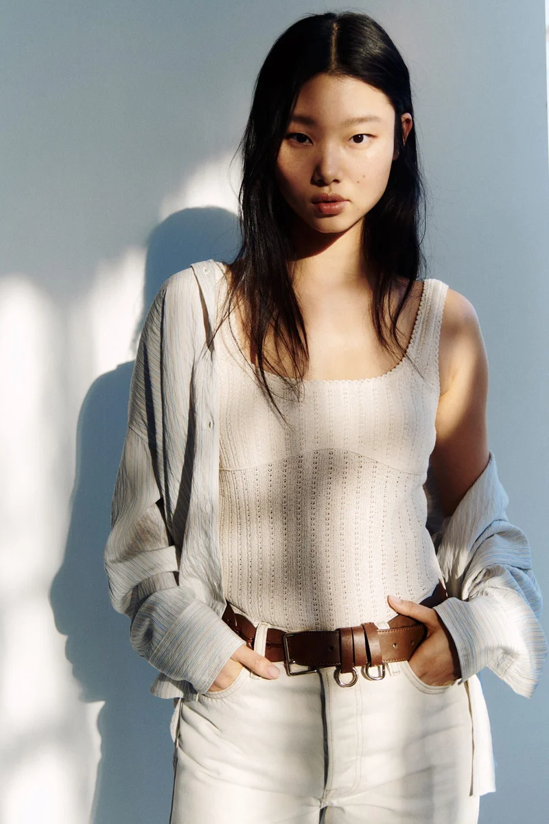 Pointelle Knit Top