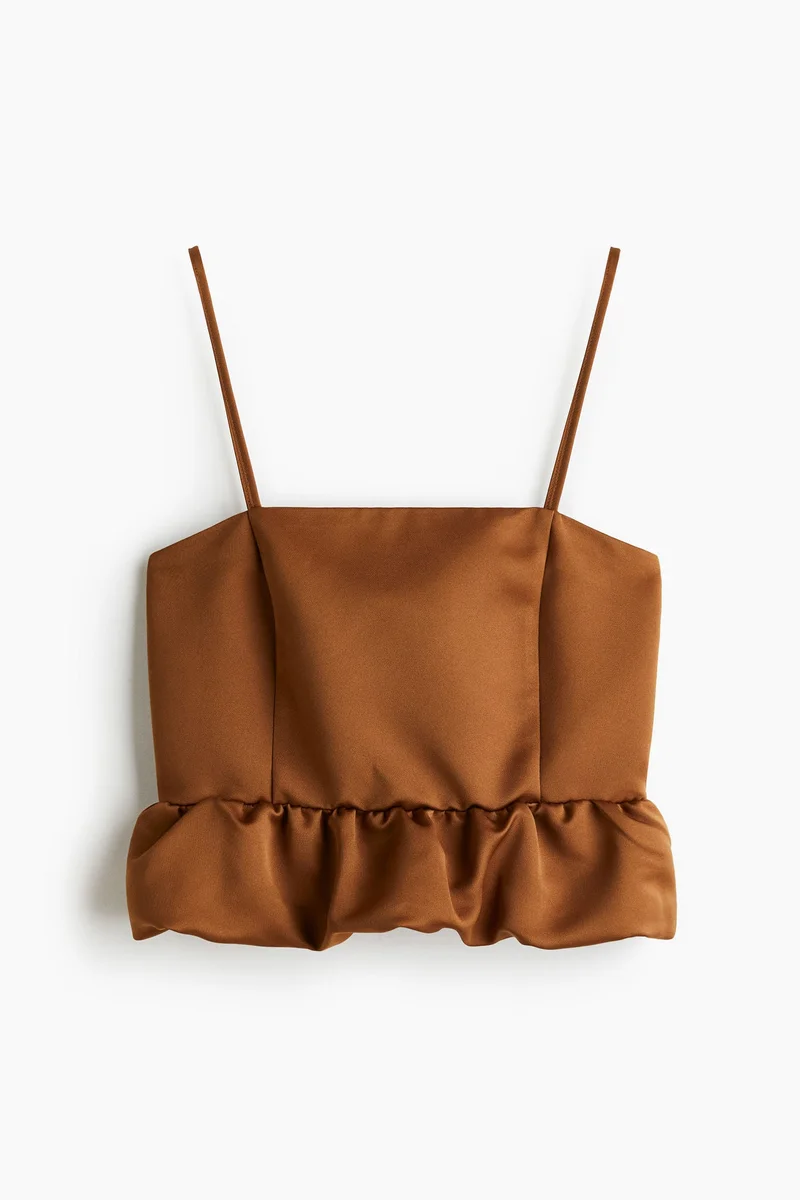 Bubble-Hem Strappy Top