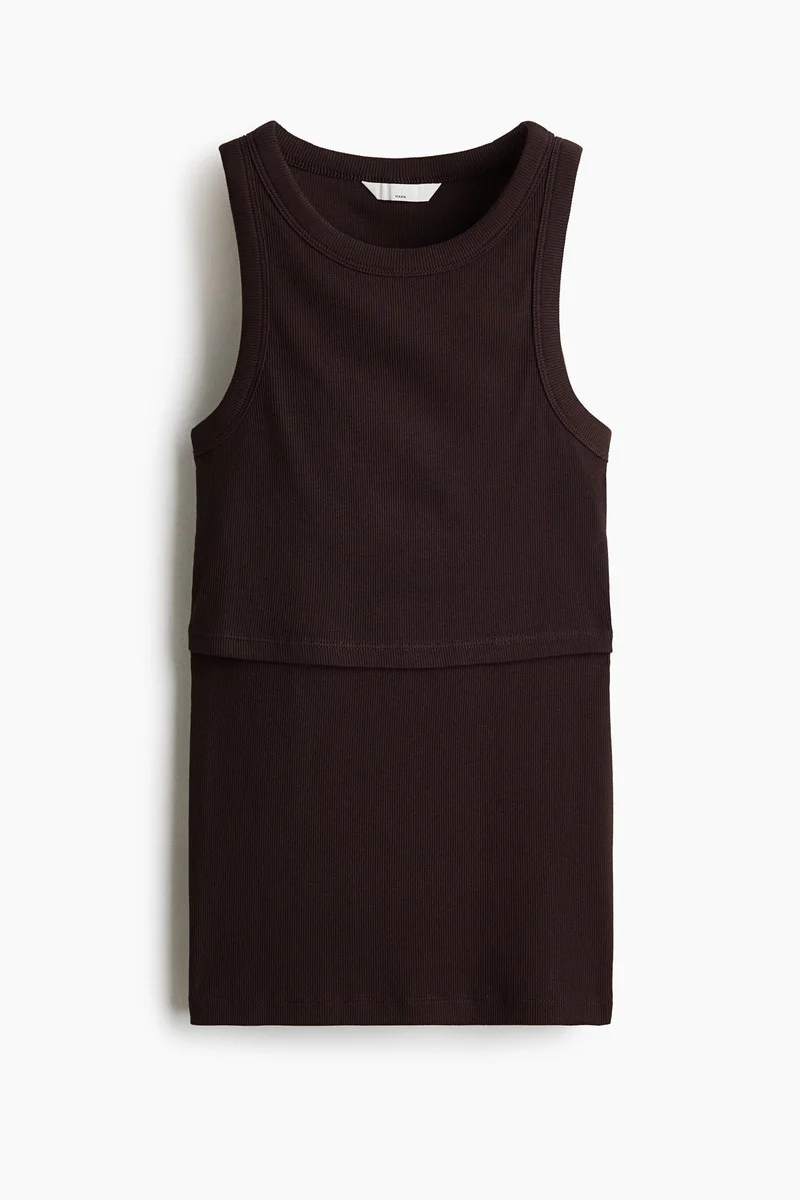 MAMA Ribbed Nursing Vest Top