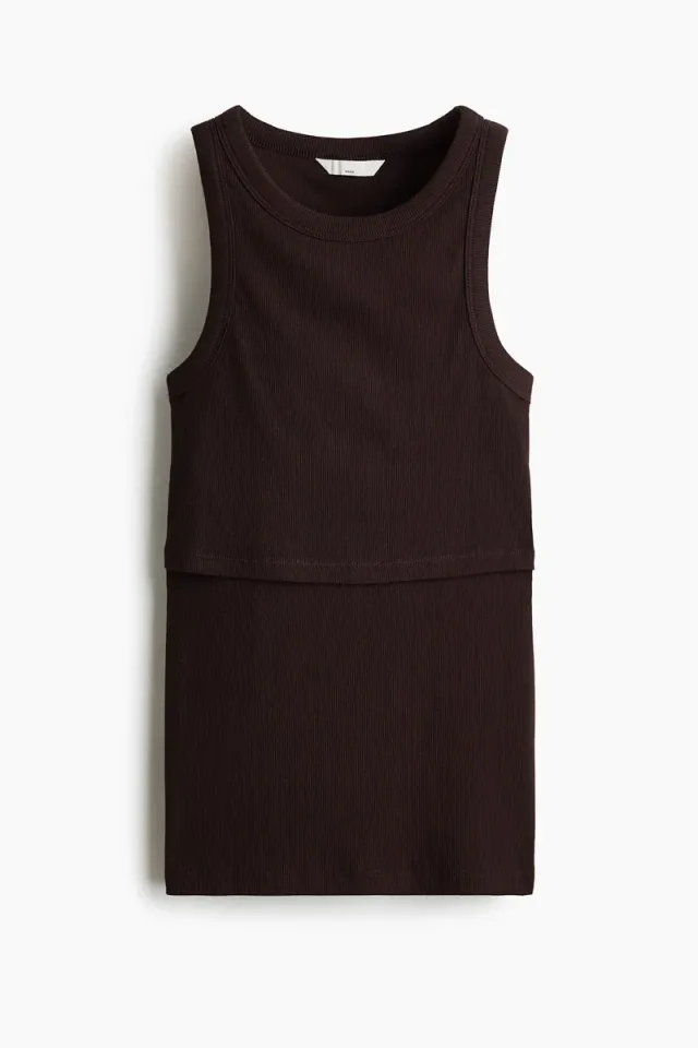MAMA Ribbed Nursing Vest Top