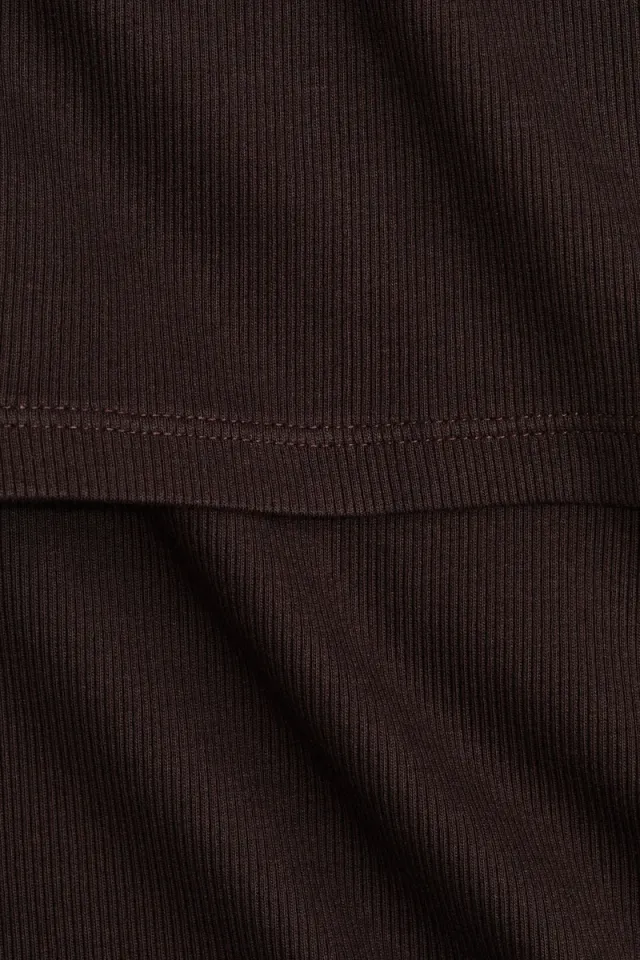 Brown Dark Ribbed Nursing Vest Top for Women – image 2