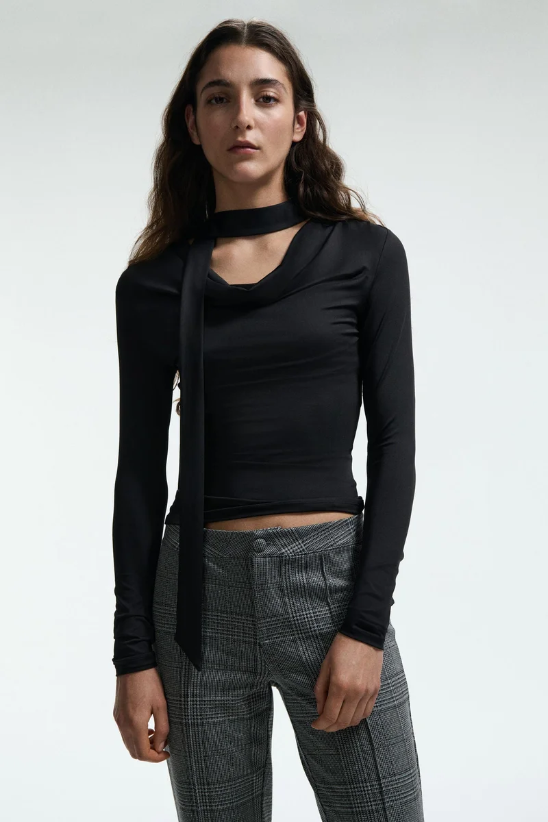 Scarf-Detail Top