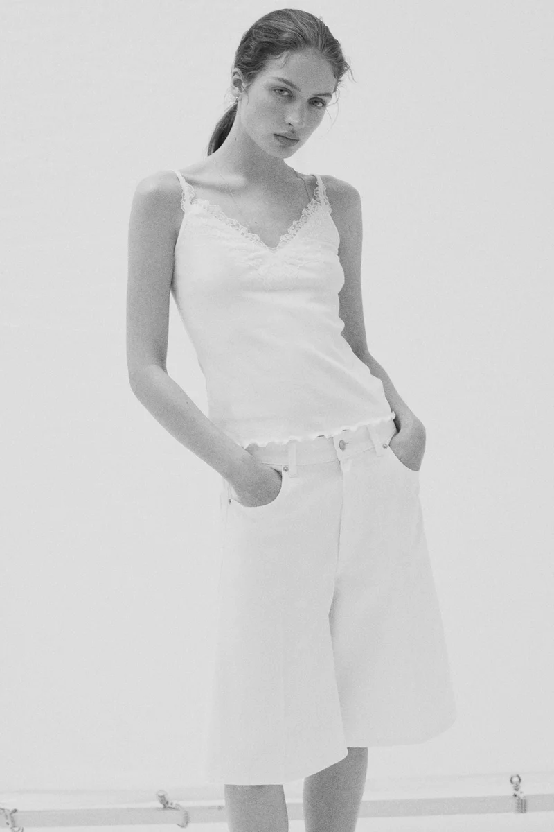 Lace Trim Strappy Top