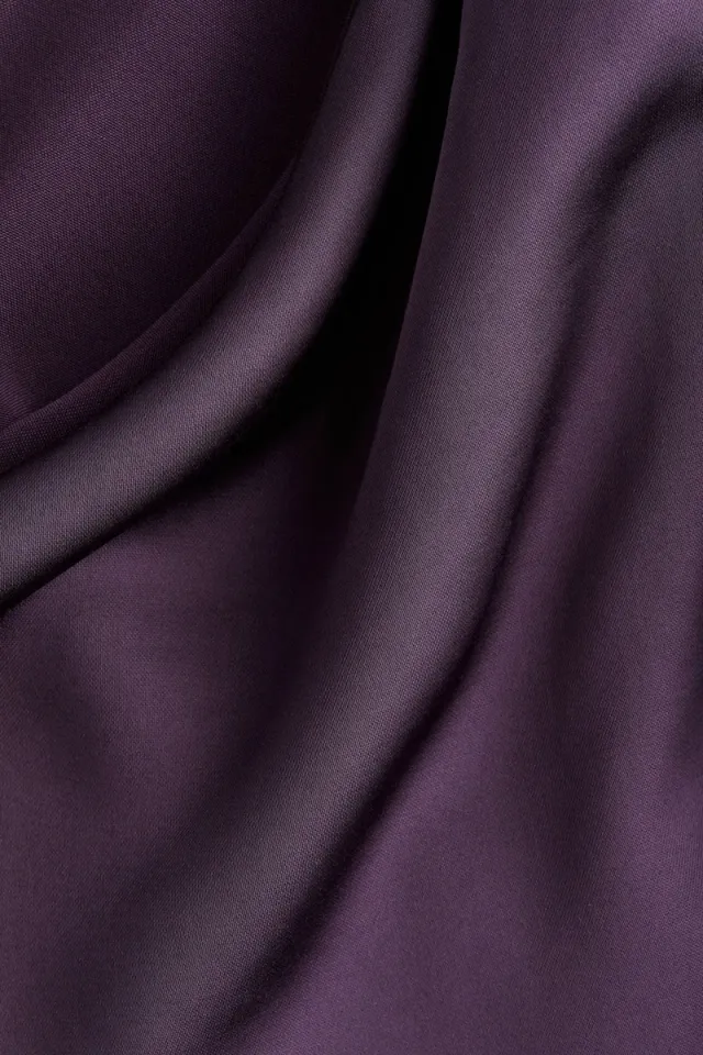 Lilac Purple One-Shoulder Asymmetric Satin Top – image 6