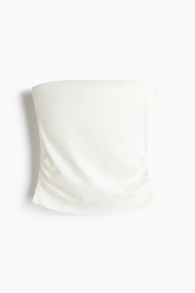 White Double-Layered Textured Bodycon Tube Top for Women – image 3